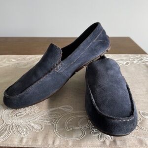 Men’s Born Allan Blue Suede Leather Slip On Driving Moccasin Loafer Size 10.5